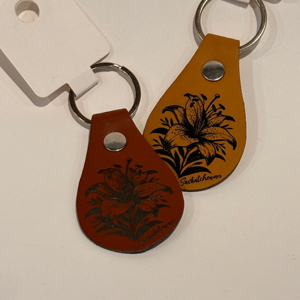 Prairie Lily Saskatchewan Leather Keychain