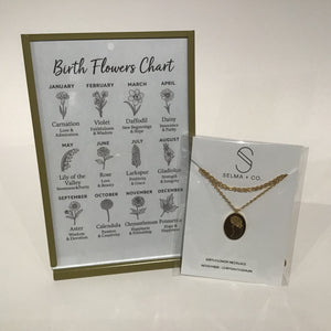 18K Gold Plated, Birth Flower Necklaces