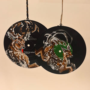 Hand Painted Vinyl Record Ornaments
