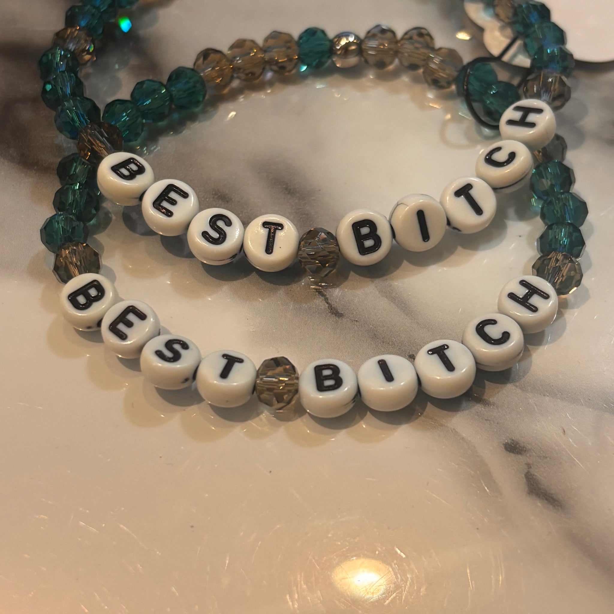 Stretchy Glass Bead Best Bitch Bracelets