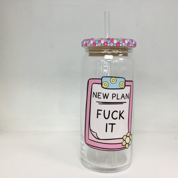 30oz Glass Libbey With Straw/Lid
