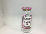 20oz Glass Libbey With Straw/Lid