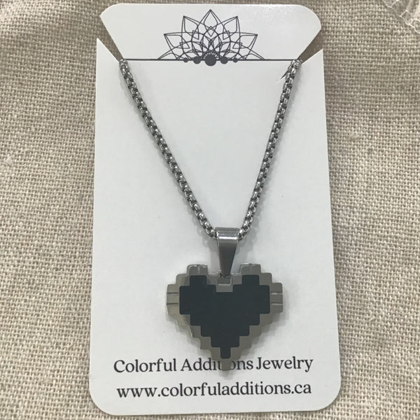 Pixel Heart Necklace