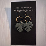 Mini Monstera Earrings