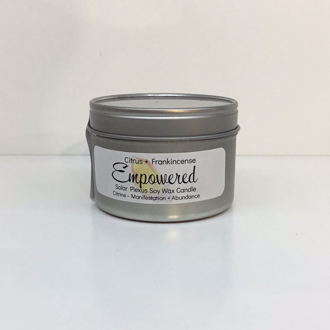 Empowered Soy Wax Crystal Intention Candle 4oz