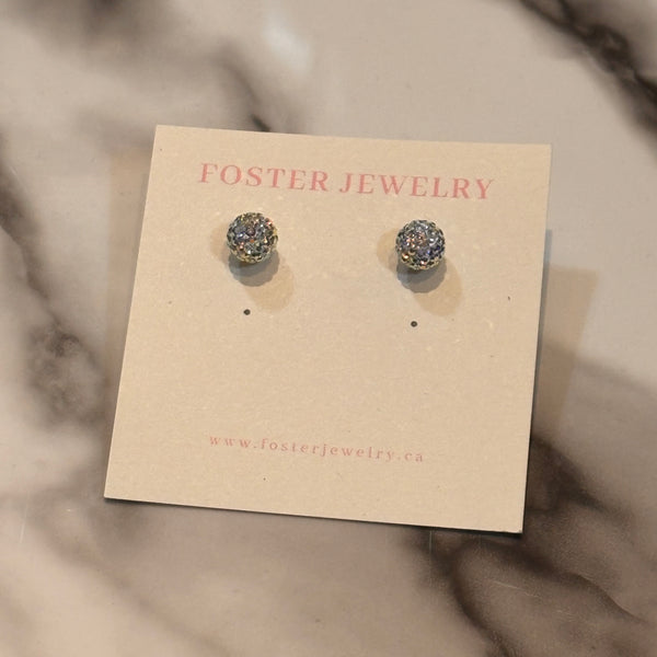 Pave Ball 8mm Earrings