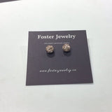 8mm pave ball earrings