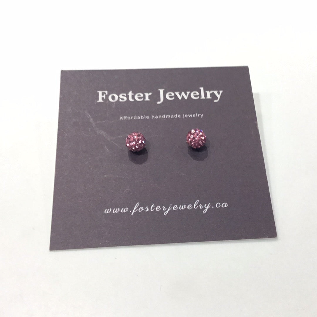 8mm Pave Ball Earrings