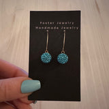 Dangle Pave Gold 10mm Earrings