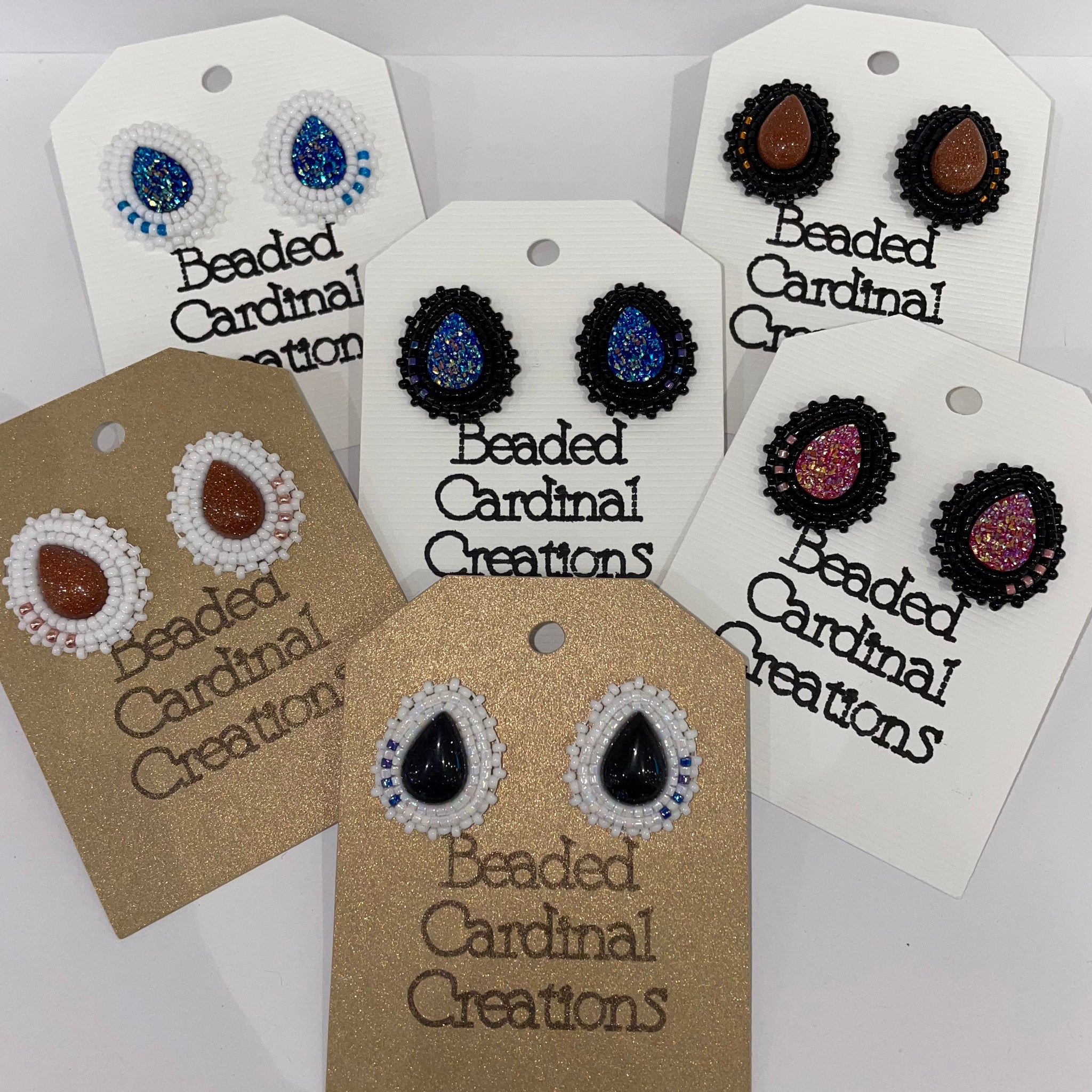Beaded Flat Stitch Studs