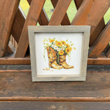 Cowboy Boot with Daisies