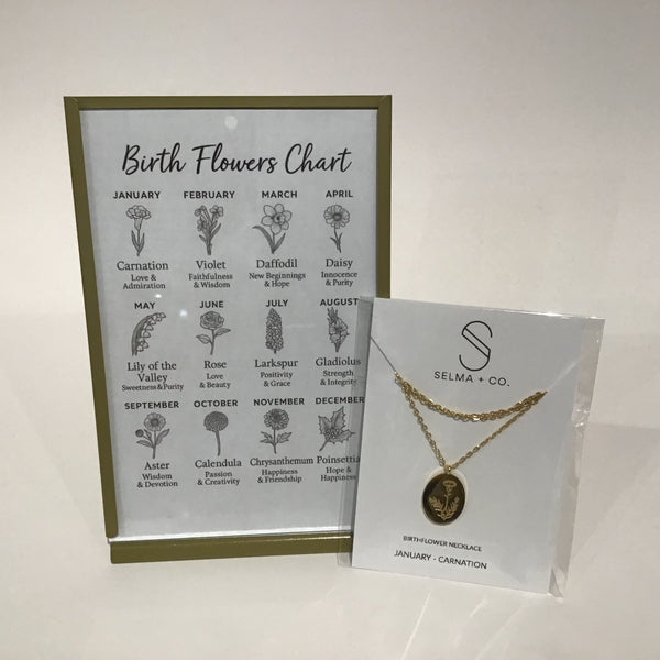 18K Gold Plated, Birth Flower Necklaces