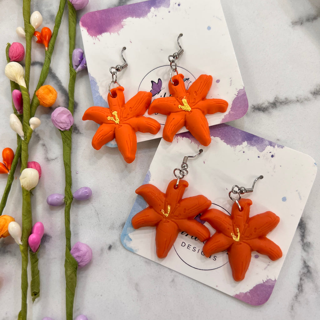 tiger lily earrings Saskatchewan Tiger Lily Earrings – handmadesaskyxe