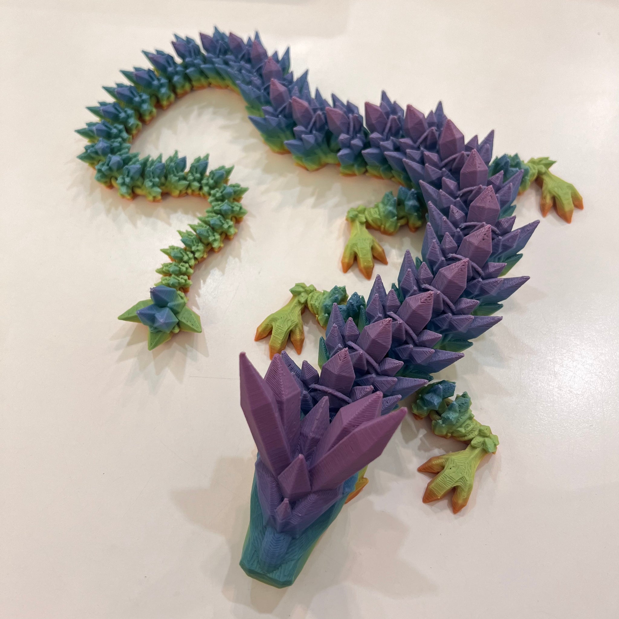 3D Printed Multi Colored Crystal Dragon