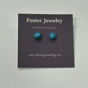 8mm Pave Ball Earrings