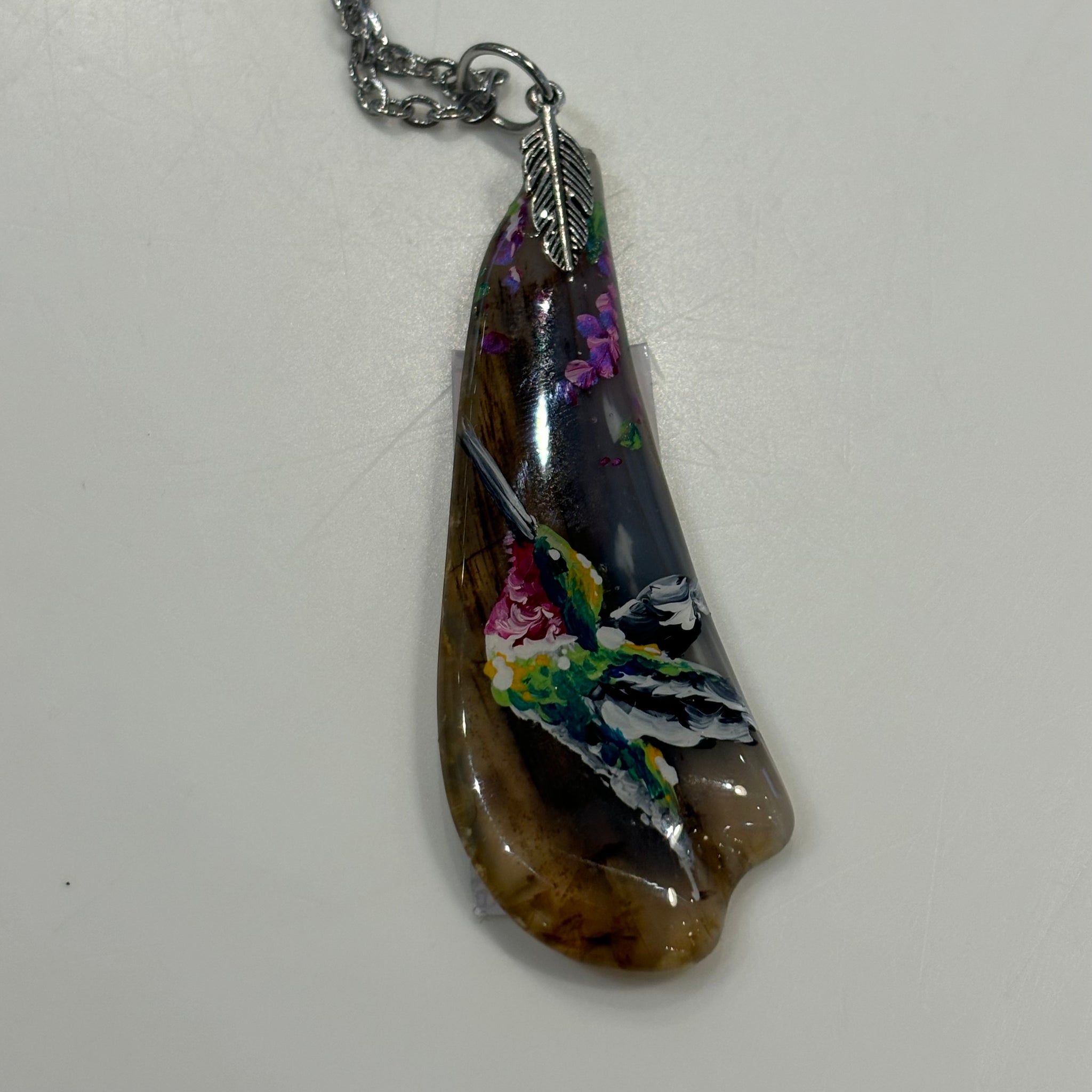 Necklace - Hummingbird on Agate