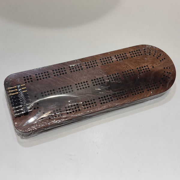 Figured wood cribbage board