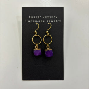 Faceted gemstone earrings