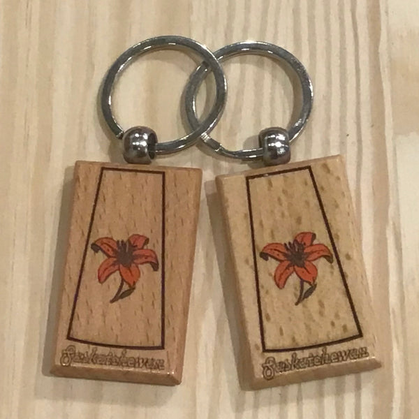 Wooden Saskatchewan Keychain