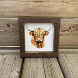 Highland Cow Mini Wood Sign