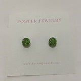 Pave Ball 8mm Earrings