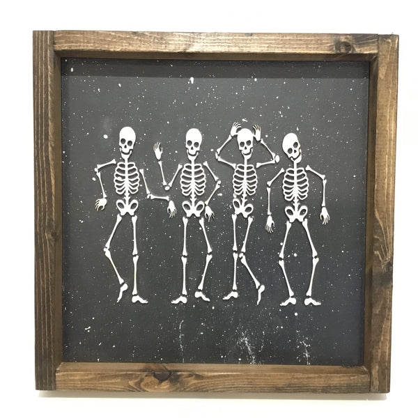 Dancing Skeletons Brown Frame