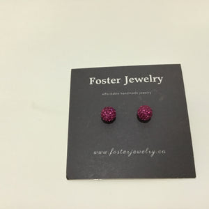 Pave Ball 8mm Earrings