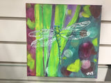 Bright Dragonfly Painting 8x8