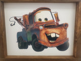 Cartoon Tow Truck Wood Sign