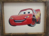Cartoon Red Car Wood Sign