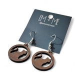 Animal wooden dangle earrings