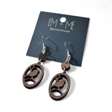 Animal wooden dangle earrings