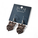 Animal wooden dangle earrings