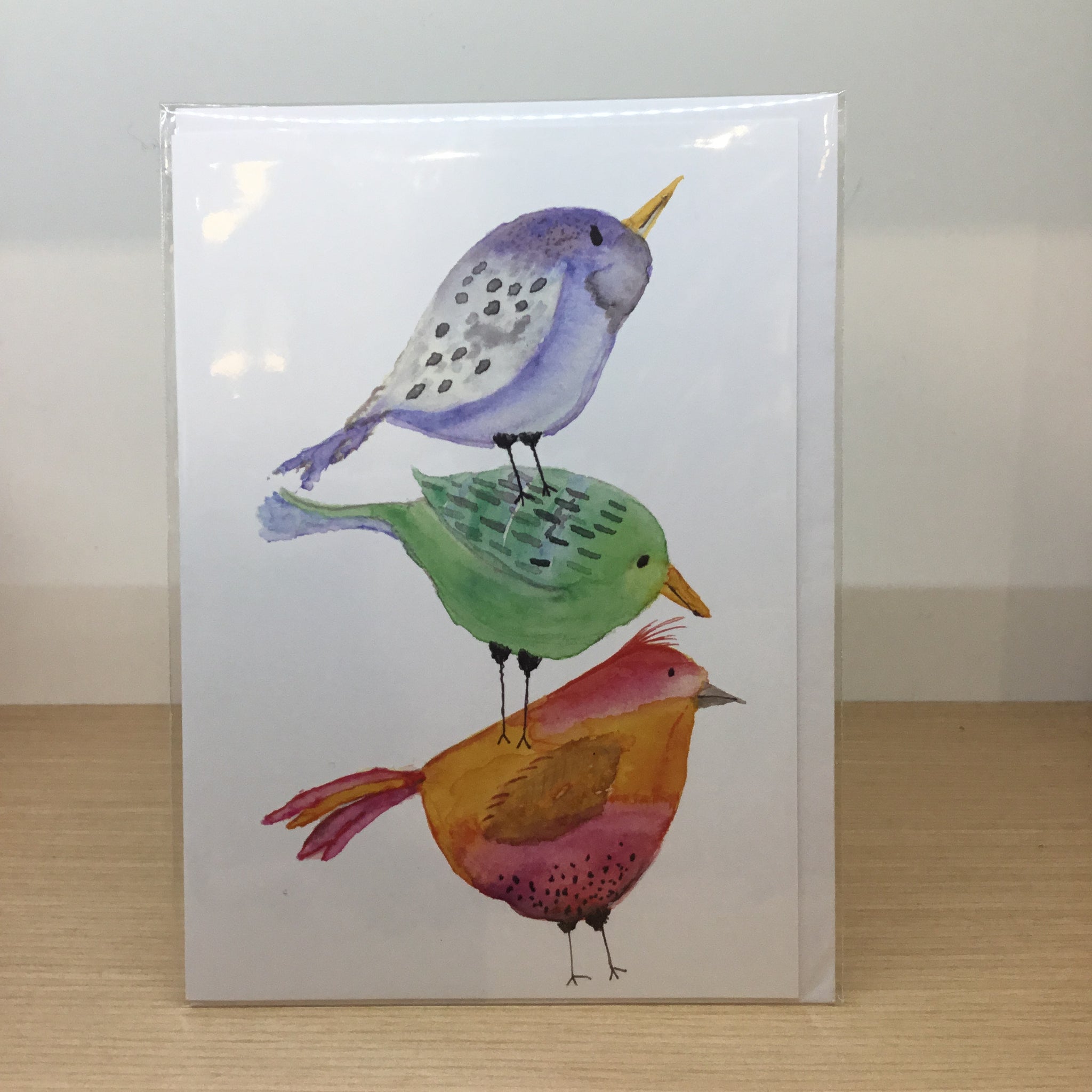 Stacked Bird Greeting Card