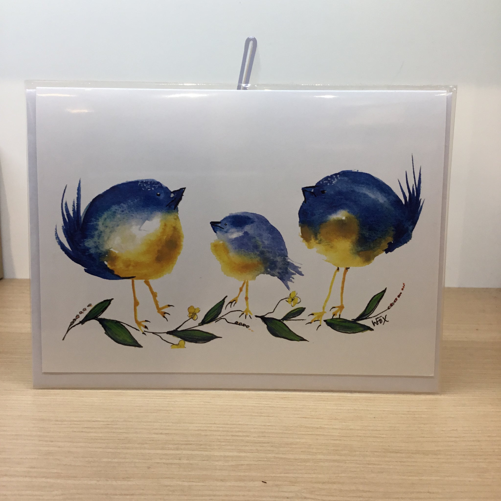 Blue Bird Family Greeting Card