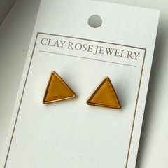 Large Gold Triangle Studs