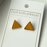 Large Gold Triangle Studs