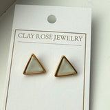 Large Gold Triangle Studs