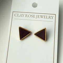 Large Gold Triangle Studs