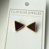 Large Gold Triangle Studs