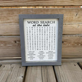 Mini Bathroom Lake Word Search Sign
