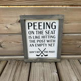 Peeing On The Seat 3D Sign