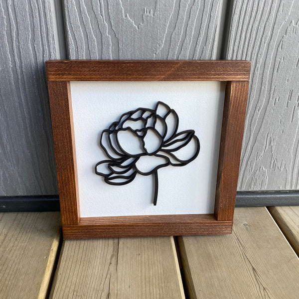 Peony 3D Sign