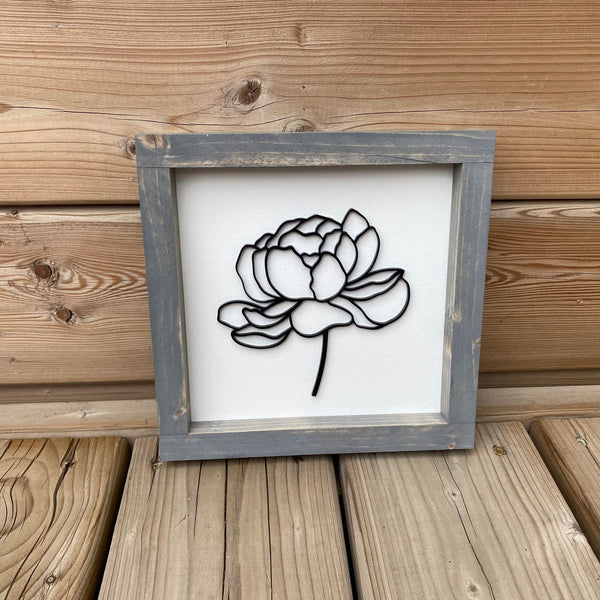 Peony 3D Sign