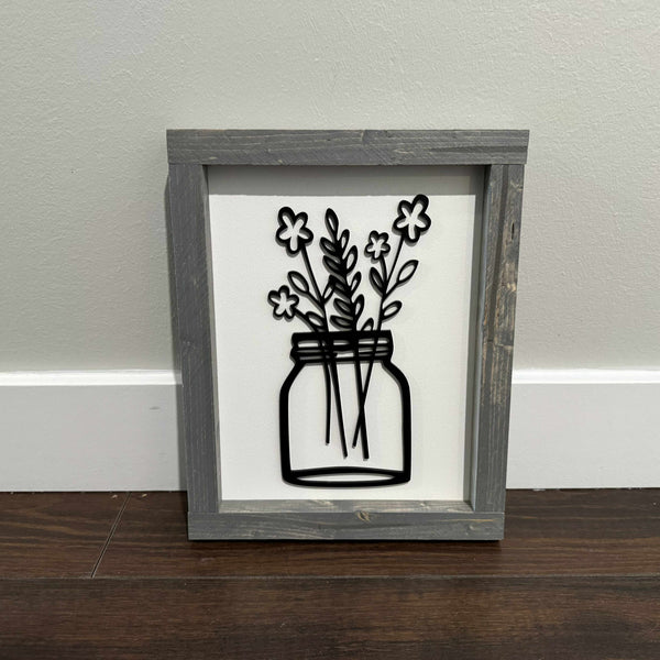 Simple Daisies In Jar Sign