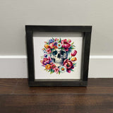 Skulls With Flowers Sign