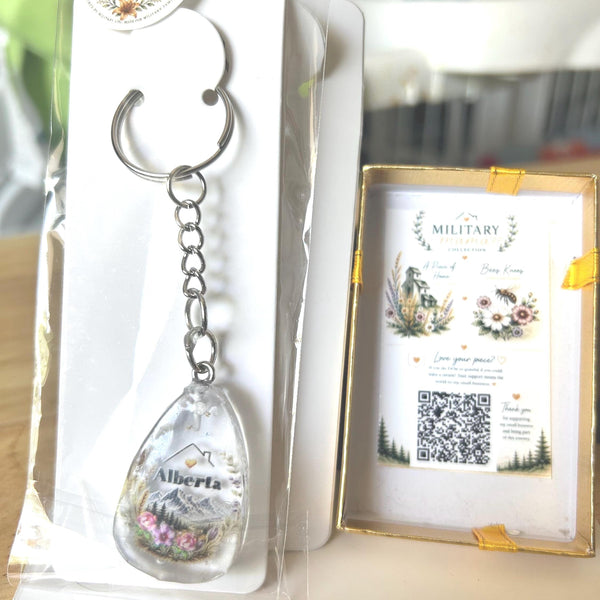 Alberta Mountain Teardrop Keychain