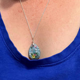 Blue Blossom Bee Sterling Silver Necklace