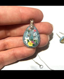 Blue Blossom Bee Sterling Silver Necklace