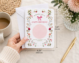 Custom Floral Birthday Scratch Card